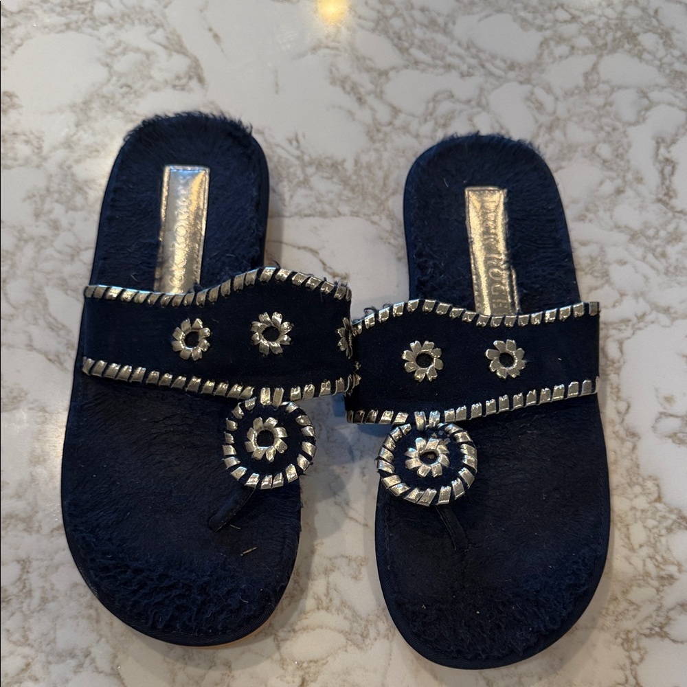 Navy and gold Embellished Jack Roger’s Sandal slippers